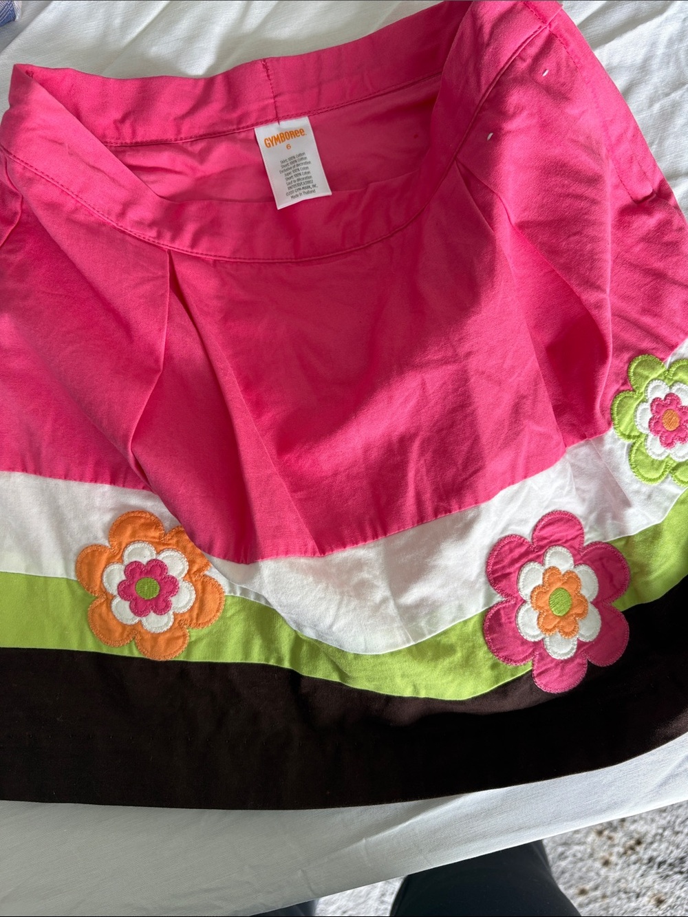 Gymboree Hot Pink Floral Appliqué Tiered Skirt